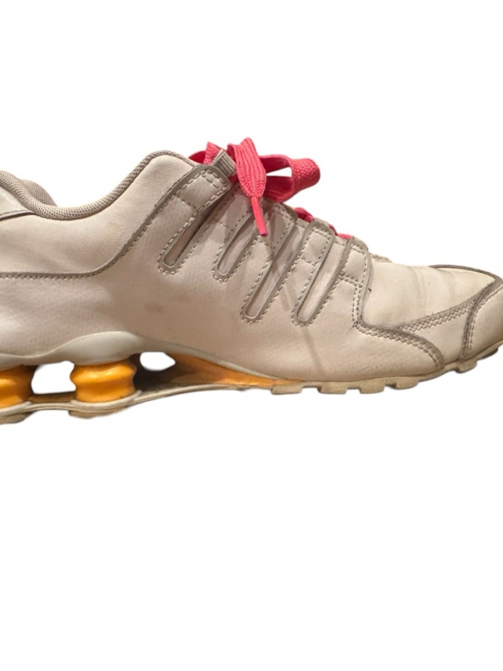 Nike Shox NZ Women’s White Leather Y2K Orange and Pink Lace Up Size 8.5 Sneakers - Picture 3 of 10